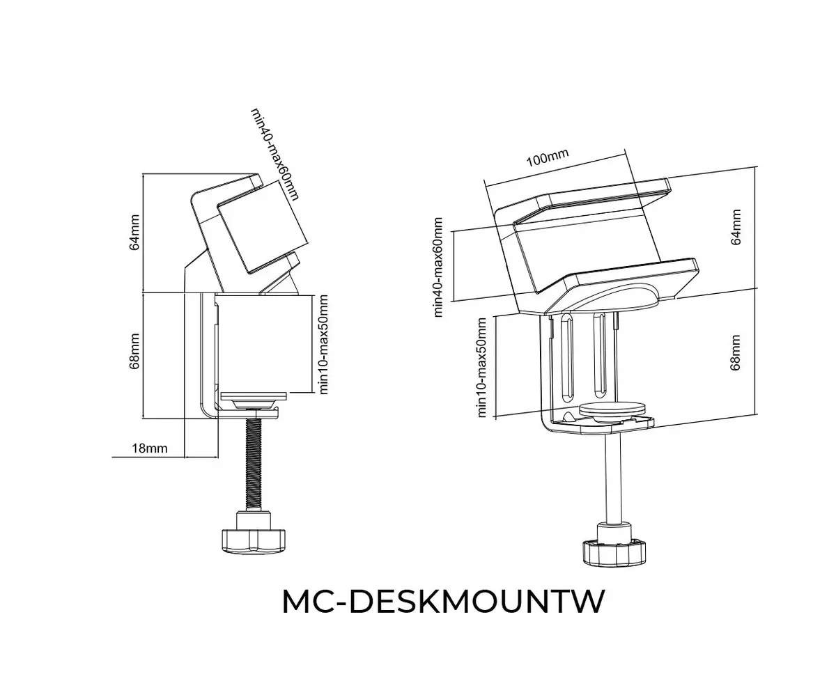 MicroConnect MC-DESKMOUNTW galda stiprinājums sadalītājiem Photo 3
