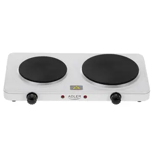 Electric hot plate Adler AD 6520, 2 burners/cooking zones, white