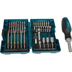 Bit set Makita E-25096 — 44 pieces with ratchet handle, assorted screwdriver and socket bits