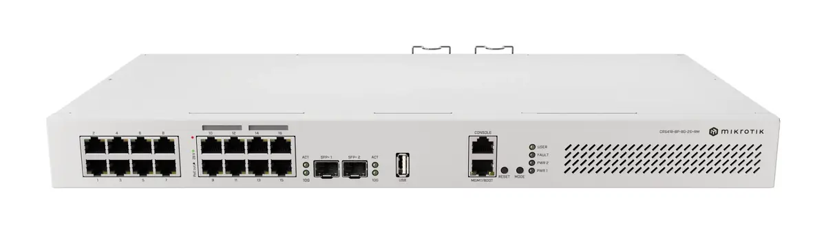 Mikrotik CRS418-8P-8G-2S+RM Mākonis maršrutētājs Slēdzis Photo 2
