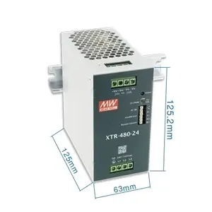 DIN-рейковый трехфазный блок питания mean well XTR-480-24LA 480W 24В 20A