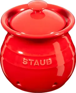 Garlic Storage Jar Staub 11 cm, cherry red