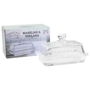 Glass butter dish Prymus-AGD AMORA 17×10.5×8 cm with lid, decorative glass
