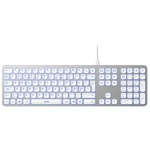 Deltaco TB-904 Tastatūra Universāla USB QWERTY Ziemeļu Sudraba Baltā Pilna izmēra 107 Taustiņi