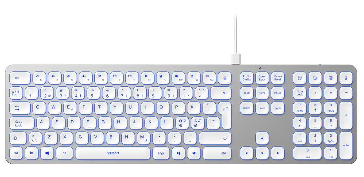 Pilna izmēra vadu tastatūra Deltaco TB-904