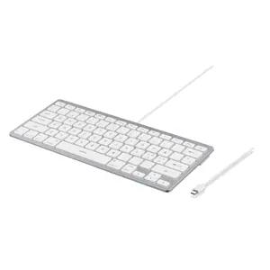 Wired 60% Keyboard DELTACO TB-126-C, QZERTY 78 keys, Scissor switches, USB, 1 m cable, Silver, Home