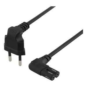Power Cable Deltaco DEL-109BO Black 5m CEE7/16 C7 Coupler