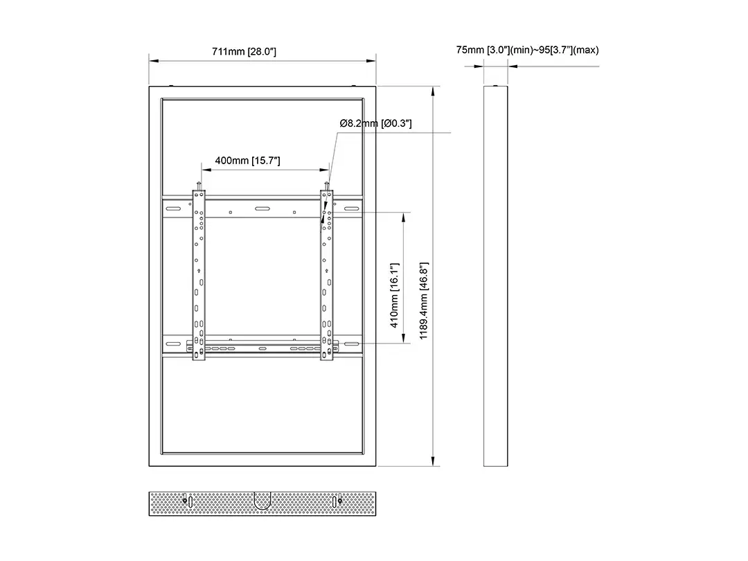 Enclosure 50" Wall Medium White Multibrackets M Pro Series Photo 6