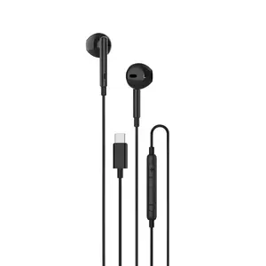 Unisynk USB-C In-Ear Wired Headset for Calls and Music with 1.2 m Cable Black