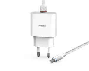 Unisynk 10388 Sienas lādētājs Lightning Slim Kit 20W Power Delivery ar 2 m kabeli