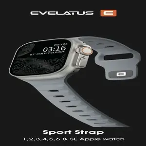 Ремешок спортивный силиконовый Evelatus EVEAPP38SSLGR для 38 мм умных часов, светло-серо-голубой