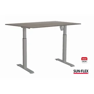 Augstumā regulējams galds SUNFLEX ADAPT I One Motor — pelēka virsma, viens elektriskais motors, regulējams augstums