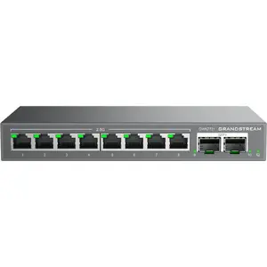 Pārvaldāms tīkla slēdzis Grandstream GWN7721 — 8× 2.5GbE RJ45, 2× 10G SFP+