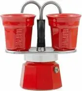 Coffee maker BIALETTI MINI EXPRESS Set rot 0007303/MR — stovetop moka, 2 cups, red