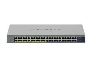 Network switch Netgear GS748PP — Unmanaged 48-port Gigabit (10/100/1000) with PoE, grey, rack-mount
