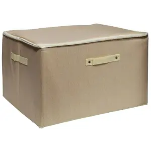Storage box BESK 9142844 fabric beige 50×37×31 cm, foldable organizer