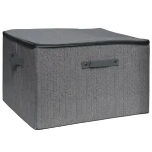 Storage box BESK 9142851 fabric, grey, 50×37×31 cm