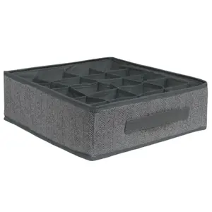 Storage box BESK 9142875, 32×32×11 cm, 20 compartments, grey