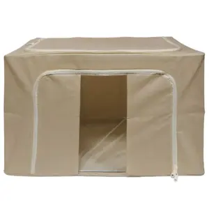 Storage box BESK 9142981 60x42x39 cm with window, beige