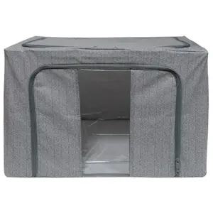 Storage box BESK 9142998 60×42×39 cm with window, grey