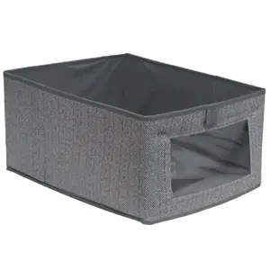 Storage box BESK 9143018 40×25×20 cm with window, grey