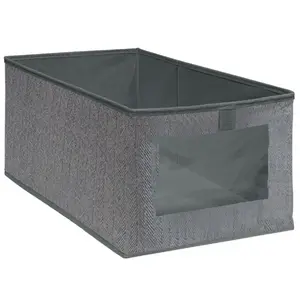 Storage box BESK 9143032 47×30×25 cm with window, grey