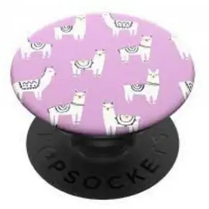 Adjustable phone grip Popsockets Universal PopSocket PT-Lotsa Llama-BK — collapsible stand and cable wrap