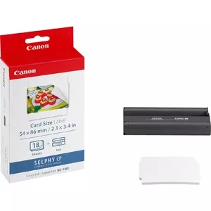 Canon KC-18IF Colour Ink + 54 x 86 mm Sticker Paper Set, 18 Sheets