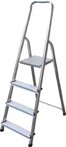 Alumīnija brīvi stāvošā kāpņu trepju kāpņa 4 pakāpieni AWTools AW23014, slodzes ietilpība 125 kg