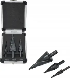 Drill Bit Set AWTools AW40960 — HSS AICrN black, 3 pcs: 4–12 mm, 4–20 mm, 4–32 mm, plastic case