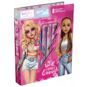 Набор блокнот Kids Euroswan WOW00143 с 8 цветными ручками — творческая детская канцелярия