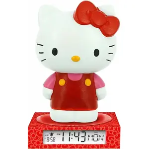 3D nakts lampa Kids Euroswan HK50198 ar Hello Kitty dizainu un iestrādātu modinātāju