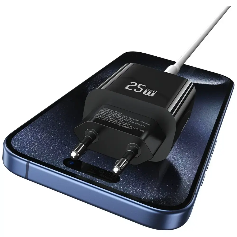 usams USA001629 25 W USB-C + USB-A lādētājs Photo 5
