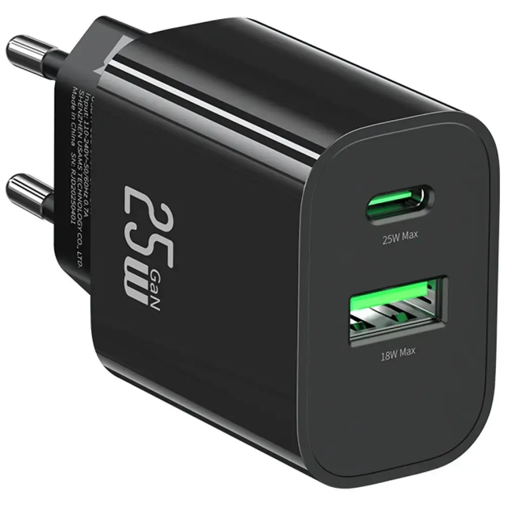 usams USA001629 25 W USB-C + USB-A lādētājs Photo 6