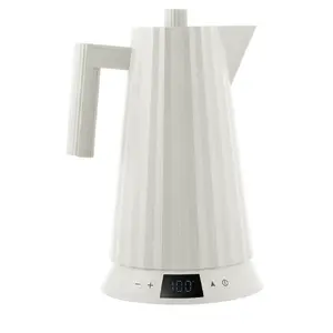Electric kettle ALESSI Plissé 1.7 L 2200 W white, thermoplastic body, hidden base, auto shut-off