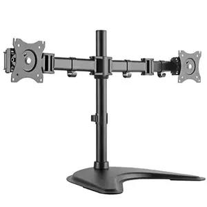 Desk dual monitor stand HiSmart HS083922 for 13–27 inch screens, adjustable arms, VESA-compatible
