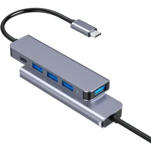 Мультимедийный адаптер PLATINET 46235 5 в 1 USB-C — HDMI, USB-A, PD зарядка, Gigabit Ethernet, SD-карта