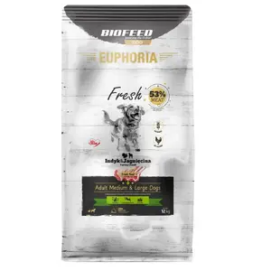 Сухой корм для собак BIOFEED Euphoria Fresh Adult Medium & Large индейка с ягнёнком 12 кг, 28% белка, 15% жира