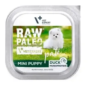 Консервы для щенков VETEXPERT RAW PALEO Pâté Mini Puppy Duck 150 г — паштет для мелких пород, рецепт с уткой, полноценный корм