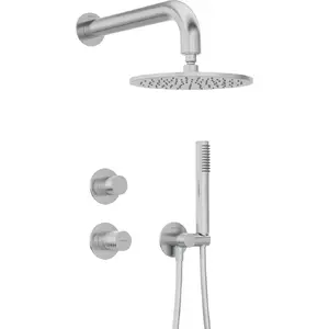 Concealed shower set Deante NHS_F9YK with fixed shower head, modern design