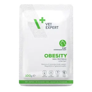 Консервы для кошек VETEXPERT Obesity Chicken 100 г — ветеринарная диета для взрослых кошек с избыточным весом, порционный саше
