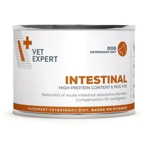 Влажный корм для собак VETEXPERT Intestinal Lamb 200 г — ветеринарная диета для пищеварения, взрослым, без глютена и сои