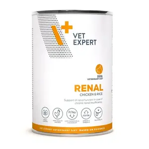 Влажный корм для собак VETEXPERT Renal Chicken 400 г — ветеринарная диета при почечных нарушениях, взрослым, 77% влаги, 6,3% белка