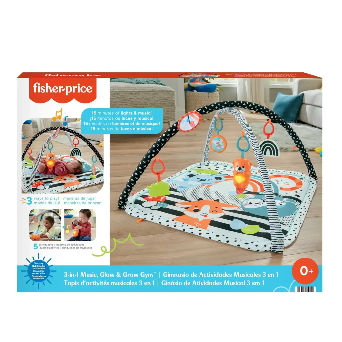 Fisher-Price 3-in-1 Music, Glow and Grow Gym Play Mat MATTEL Photo 18