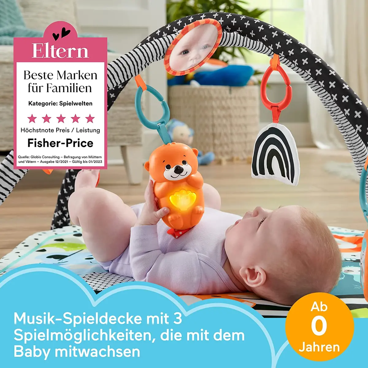 Fisher-Price 3-in-1 Music, Glow and Grow Gym Play Mat MATTEL Photo 4