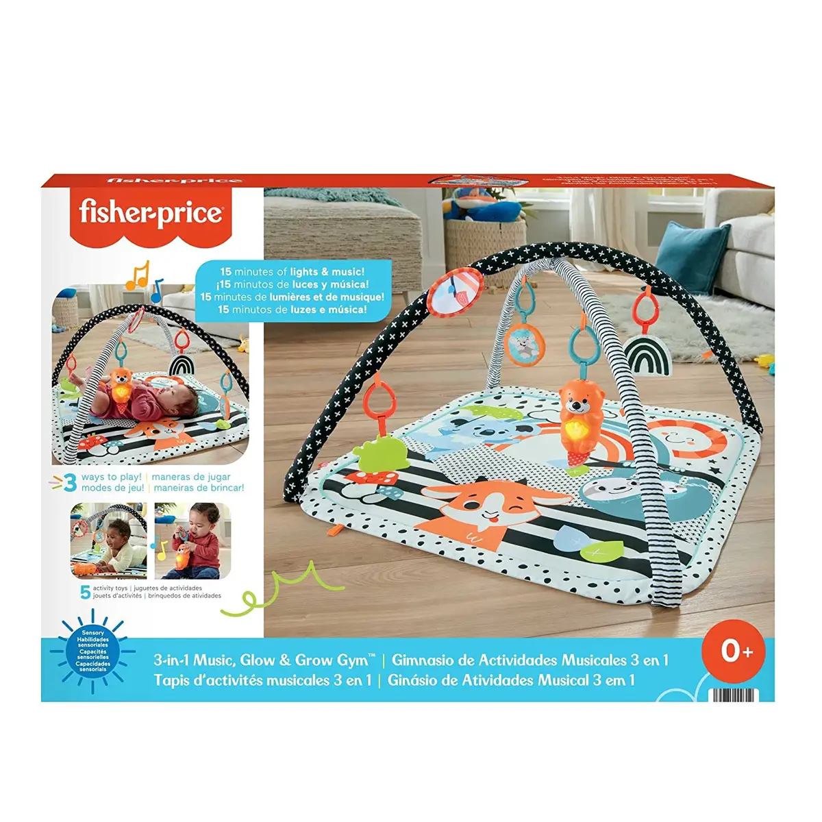 Fisher-Price 3-in-1 Music, Glow and Grow Gym Play Mat MATTEL Photo 11