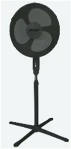 Fan Volteno VOLTENO FLOOR FAN BLACK 40cm BASE CROSS
