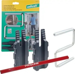 Door wing installation set Wolfcraft WF3674000 — alignment and mounting tools for wooden and metal doors