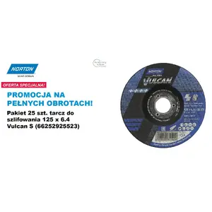 Abrasive wheel Norton Vulcan 125 x 6.4 A30S — 125 mm diameter, 6.4 mm thickness