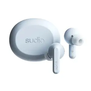 Sudio A3 Pro bezvadu iekšējās auss austiņas ar Bluetooth 5.0, trokšņu slāpēšanu un mikrofonu, gaiši zilā krāsā